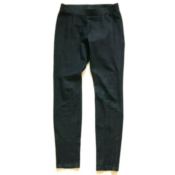 Charlotte Brody Chambray Denim Leggings Pants Womens 2 Navy Blue Stretch Skinny - Picture 7 of 7